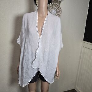 Steve Madden Swim Cover Up/Kimono with Fringe Boho Size OSFM